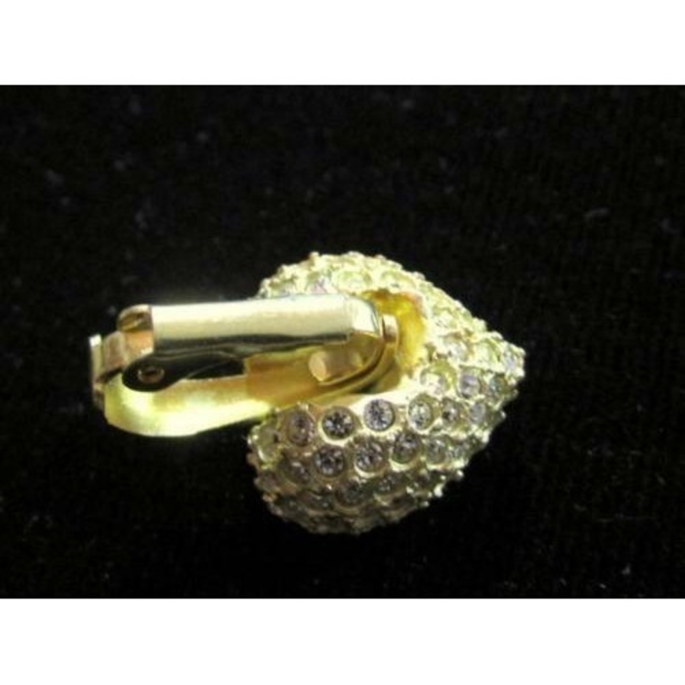 Vintage Gold Plated RHINESTONE HEART Clip Pendant ENHANCER 4 Pearl Bead Necklace - Picture 4 of 5